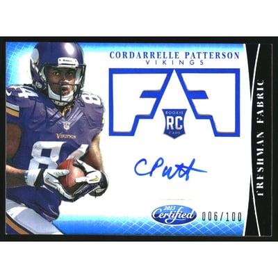 2013 Certified Mirror Blue #304 Cordarrelle Patterson JSY AU