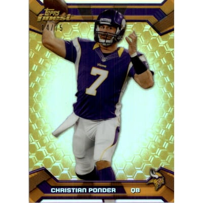 2013 Finest Gold Refractors #15 Christian Ponder