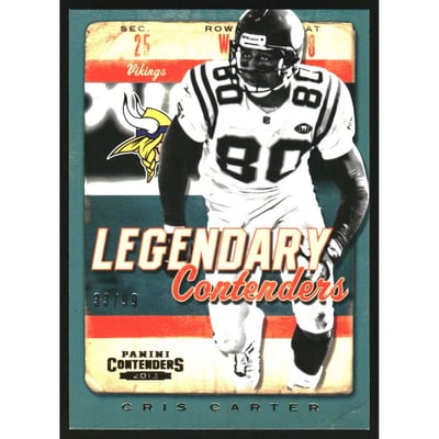 2013 Panini Contenders Legendary Contenders Gold #3 Cris Carter