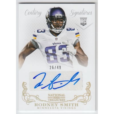 2013 Panini National Treasures Century Gold #323 Rodney Smith AU