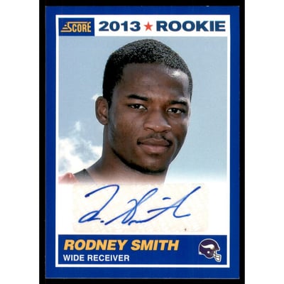 2013 Score Rookie Signatures Blue #419 Rodney Smith
