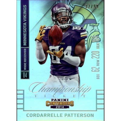 2014 Panini Contenders Championship Ticket #99 Cordarrelle Patterson