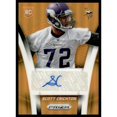 2014 Panini Prizm Rookie Autographs Prizms Orange #ARSC Scott Crichton/60