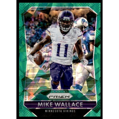 2015 Panini Prizm Prizms Green Cracked Ice #108 Mike Wallace