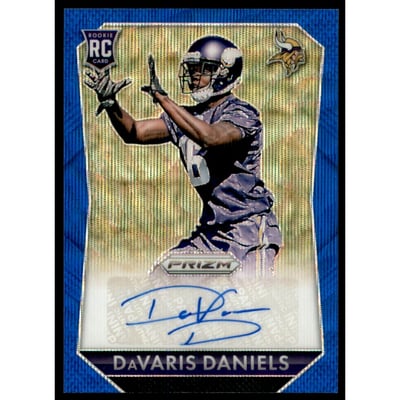2015 Panini Prizm Rookie Autographs Prizms Light Blue Wave #RSDD DaVaris Daniels/75