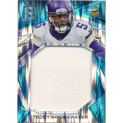 2015 Panini Spectra Immense Materials Neon Blue #IMTB Teddy Bridgewater/50