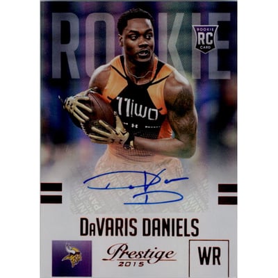 2015 Prestige Rookie Autographs Blue #223 DaVaris Daniels