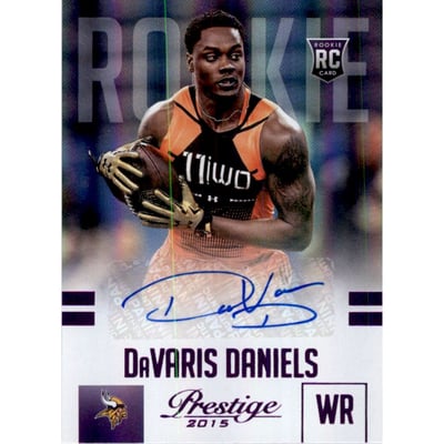 2015 Prestige Rookie Autographs Purple #223 DaVaris Daniels/100