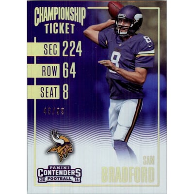 2016 Panini Contenders Championship Ticket #36 Sam Bradford