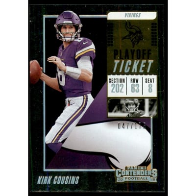 2018 Panini Contenders Playoff Ticket #39 Kirk Cousins