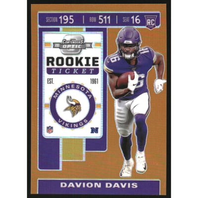 2019 Panini Contenders Optic Orange #98 Davion Davis