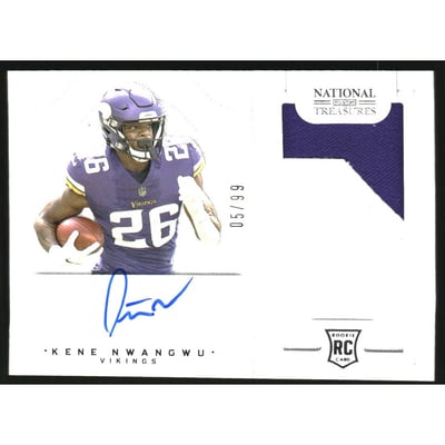 2021 Panini National Treasures Crossover Rookie Patch Autographs #34 Kene Nwangwu