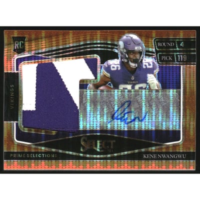 2021 Select Prime Selections Neon Orange Pulsar Prizm Signatures #22 Kene Nwangwu