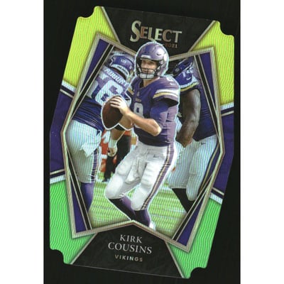 2021 Select Prizm Green and Yellow Die Cut #123 Kirk Cousins