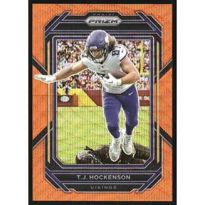 2022 Panini Prizm Prizms Orange Wave #100 T.J. Hockenson