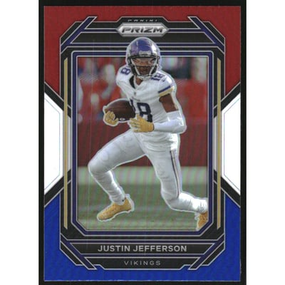 2022 Panini Prizm Prizms Red White and Blue #190 Justin Jefferson