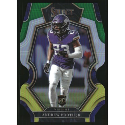 2022 Select Prizm Green and Yellow Die Cut #166 Andrew Booth Jr.
