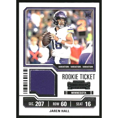 2023 Panini Contenders Rookie Ticket Swatches Variations #16 Jaren Hall