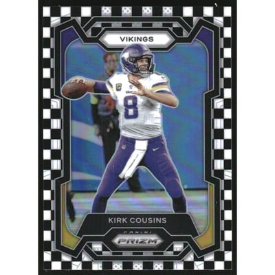 2023 Panini Prizm Prizms Black and White Checker #197 Kirk Cousins