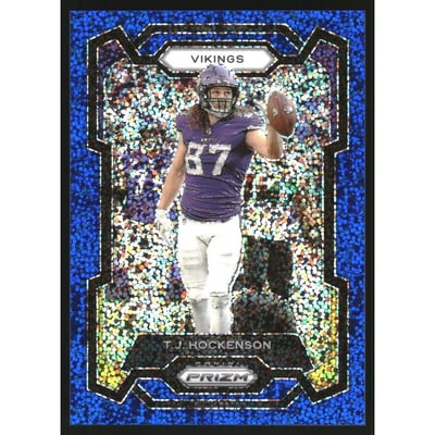 2023 Panini Prizm Prizms Blue Sparkle #198 T.J. Hockenson