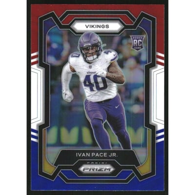 2023 Panini Prizm Prizms Red White and Blue #366 Ivan Pace Jr.
