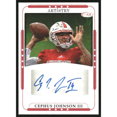 2023 SAGE Artistry Autographs Red #ARTCJ Cephus Johnson III