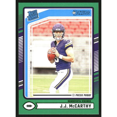 2024 Donruss Press Proof Green #303 J.J. McCarthy RR