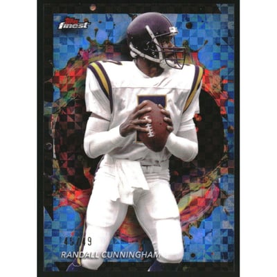 2024 Finest Blue Checkerboard Refractors #227 Randall Cunningham