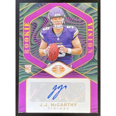 2024 Panini Illusions Mystique Autographs Pink #8 J.J. McCarthy RC Auto /50