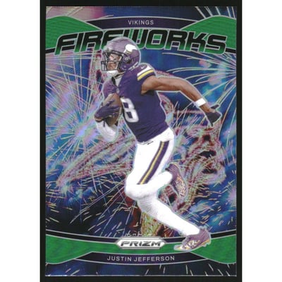 2024 Panini Prizm Fireworks Prizms Green #8 Justin Jefferson