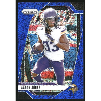 2024 Panini Prizm Prizms Blue Sparkle #186 Aaron Jones