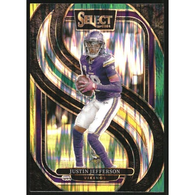 2024 Select Prizm Green and Yellow Shock #174 Justin Jefferson