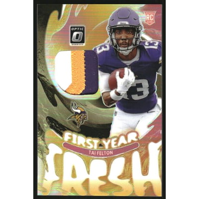 2025 Donruss Optic First Year Fresh Jerseys Neon Yellow #38 Tai Felton
