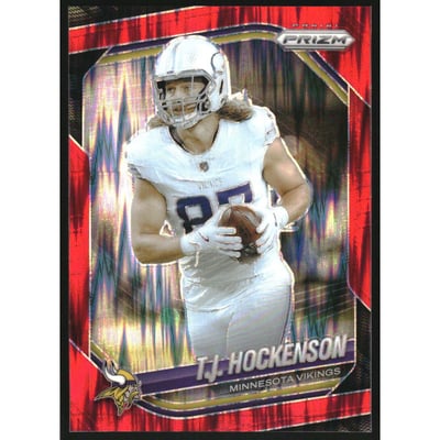 2025 Panini Prizm Prizms Red Flash #173 T.J. Hockenson