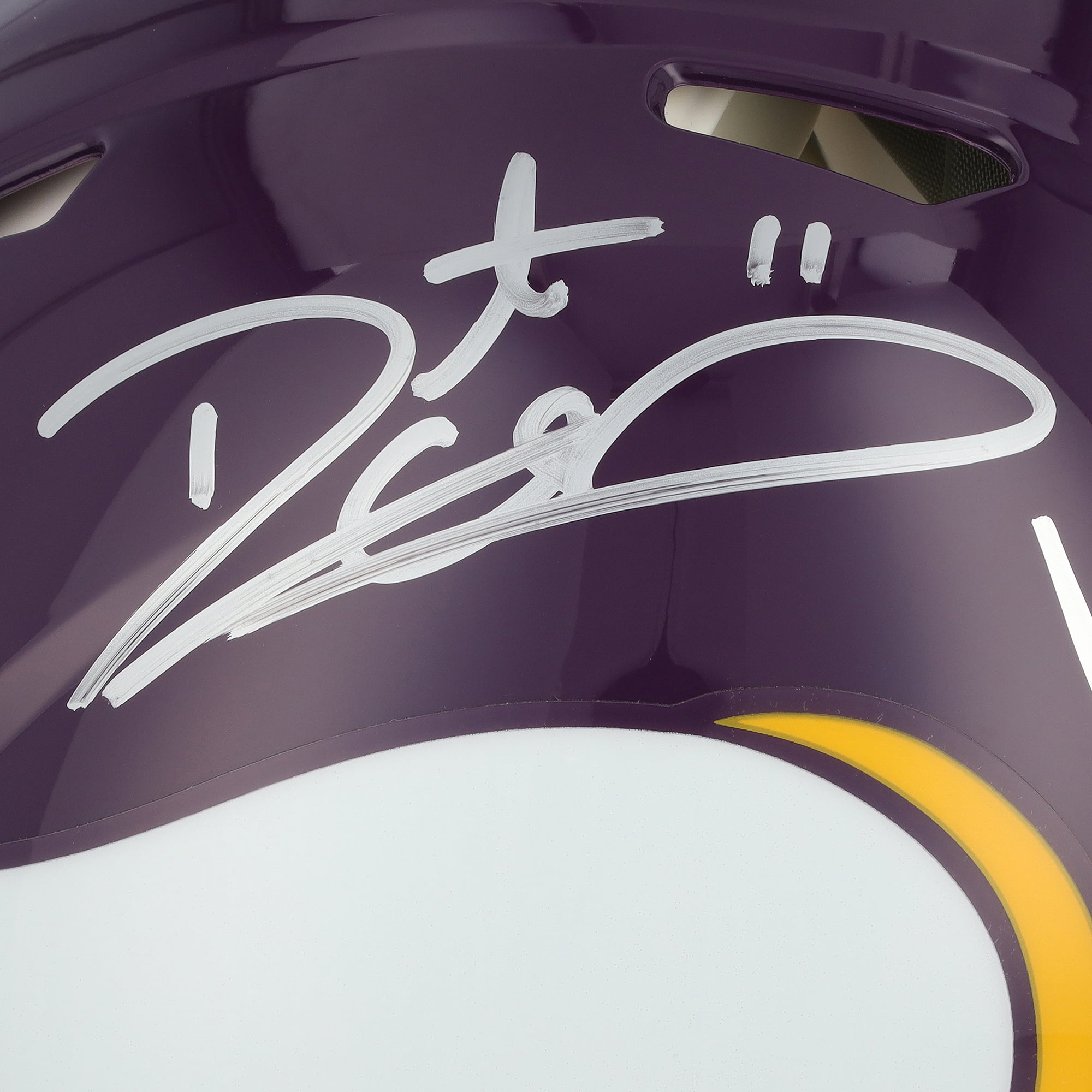 Casque Riddell Speed ​​Authentic rétro 1983-2001 autographié par Cris Carter et Daunte Culpepper, Vikings du Minnesota