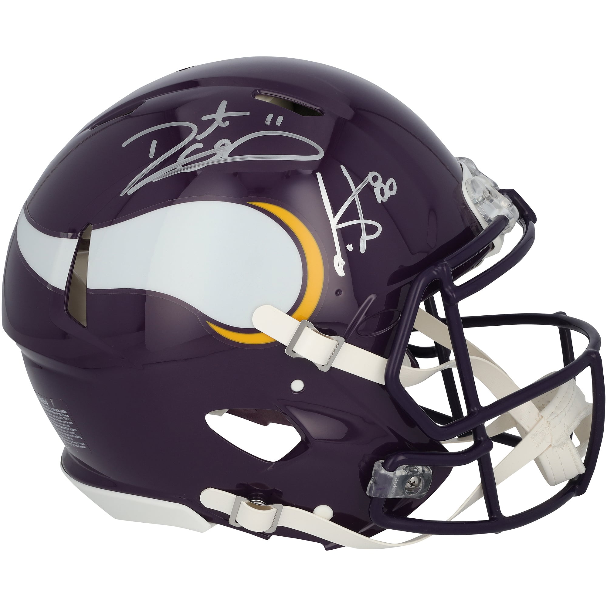 Casque Riddell Speed ​​Authentic rétro 1983-2001 autographié par Cris Carter et Daunte Culpepper, Vikings du Minnesota