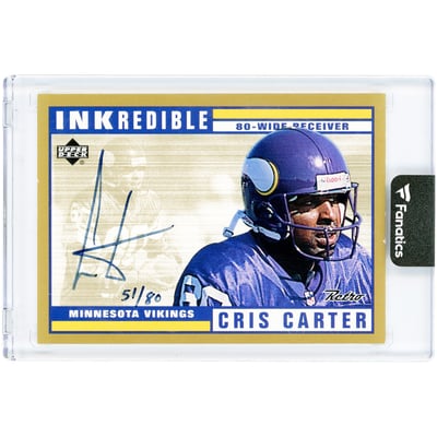 Cris Carter Minnesota Vikings Autographed 1999 Upper Deck Inkredible #CC #51/80 Card 