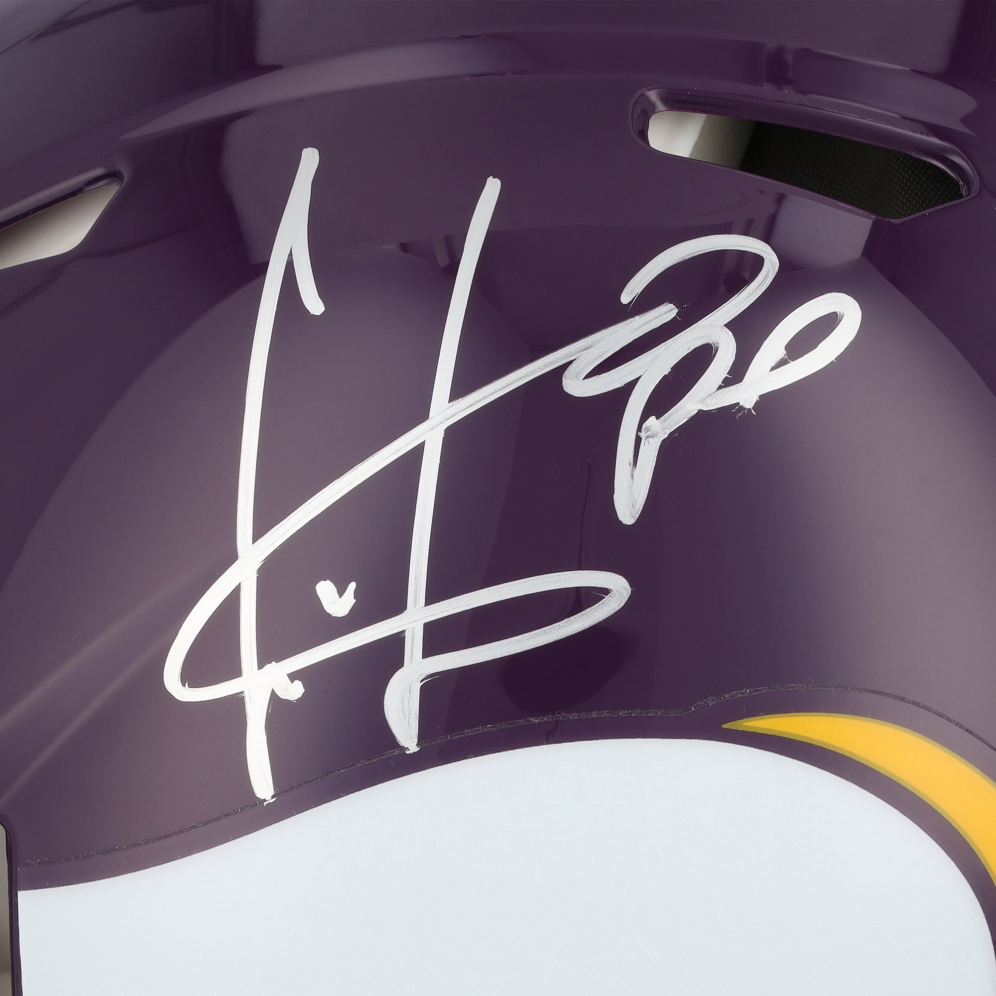 Casque Riddell authentique rétro Speed ​​1983-2001 autographié par Cris Carter, Minnesota Vikings