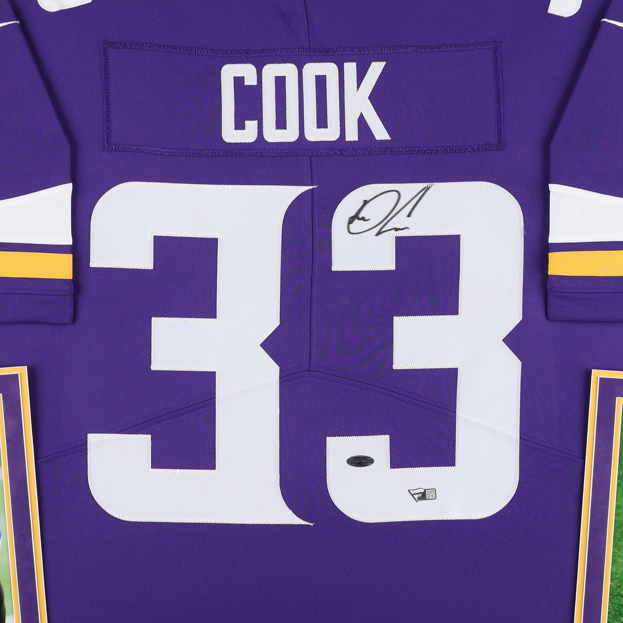 Maillot Nike violet encadré de luxe autographié par Dalvin Cook des Vikings du Minnesota