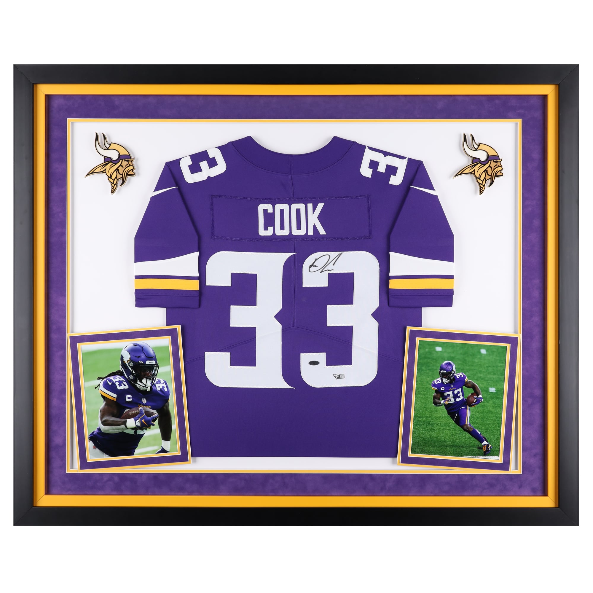 Maillot Nike violet encadré de luxe autographié par Dalvin Cook des Vikings du Minnesota