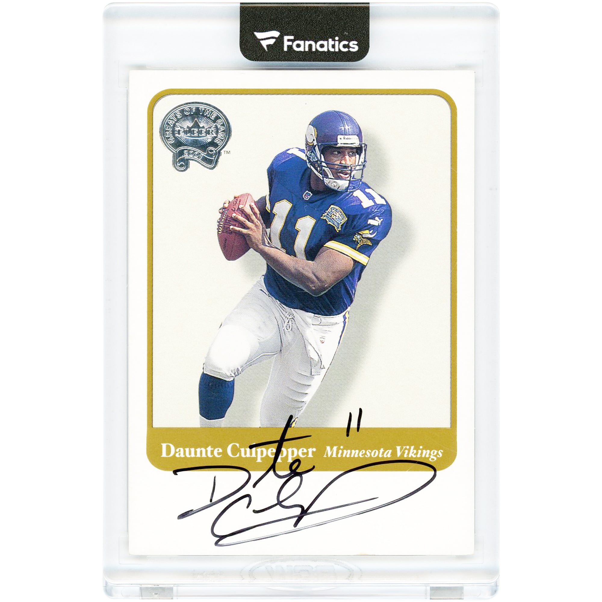 Carte autographiée de Daunte Culpepper (Minnesota Vikings) - Collection Fleer Greats Of The Game 2001 #NNO