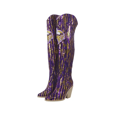  Minnesota Vikings FABGATING by Cuce Over-the-Knee Two-Tone Sequin Boots