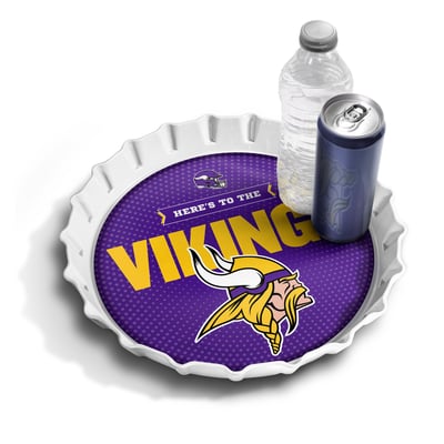 Minnesota Vikings Fanpoint 13" Bottle Cap Serving Tray