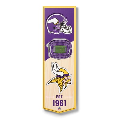 Minnesota Vikings Fanpoint 6'' x 19'' 3D StadiumView Banner
