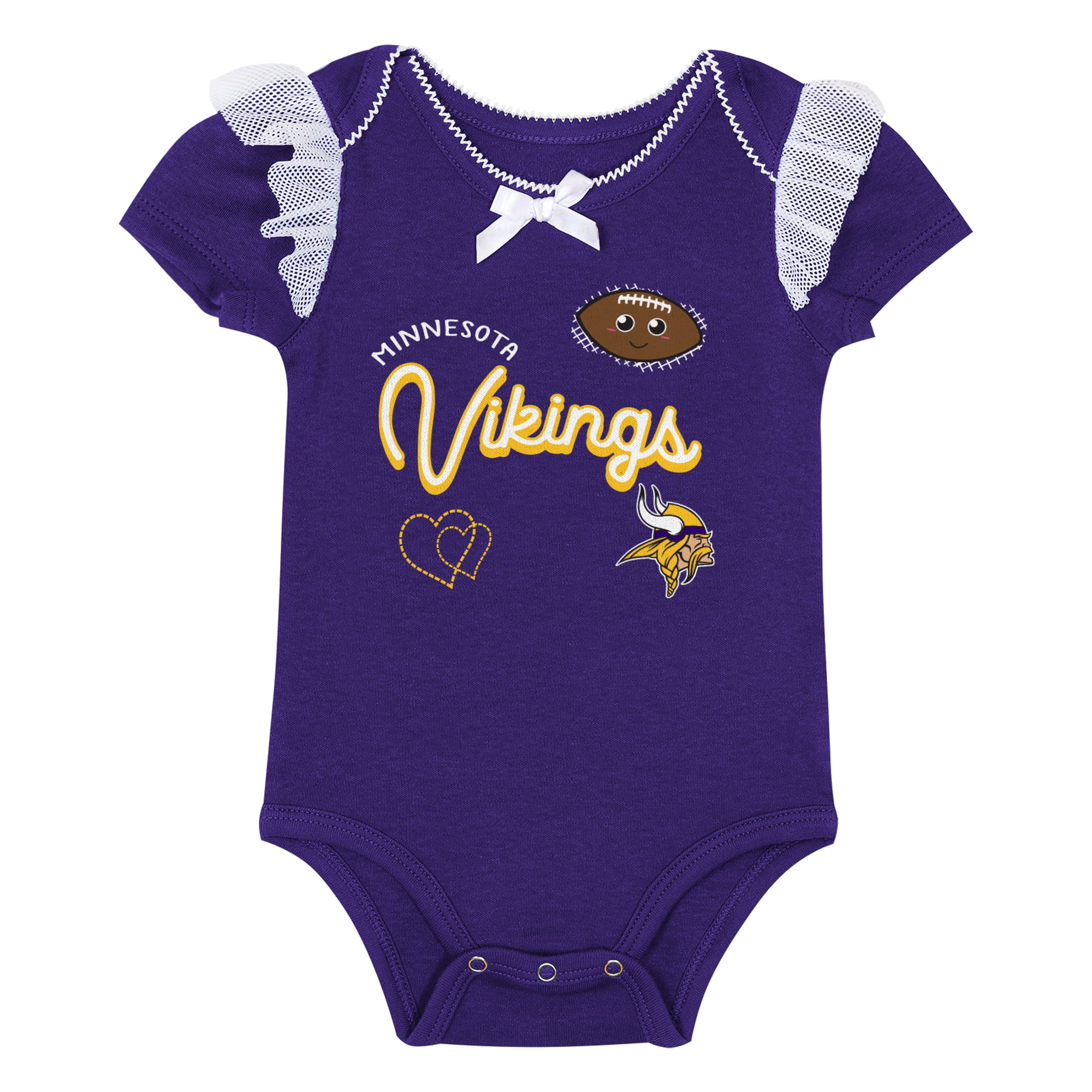 Ensemble body et jupe imprimé cœurs fondus violet Minnesota Vikings pour bébé fille Outerstuff Court