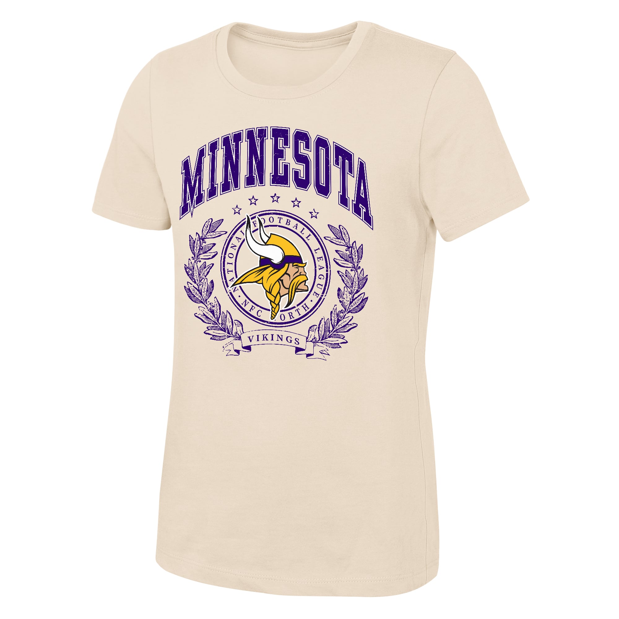Girls Youth Outerstuff  Natural Minnesota Vikings Undefeated T-Shirt