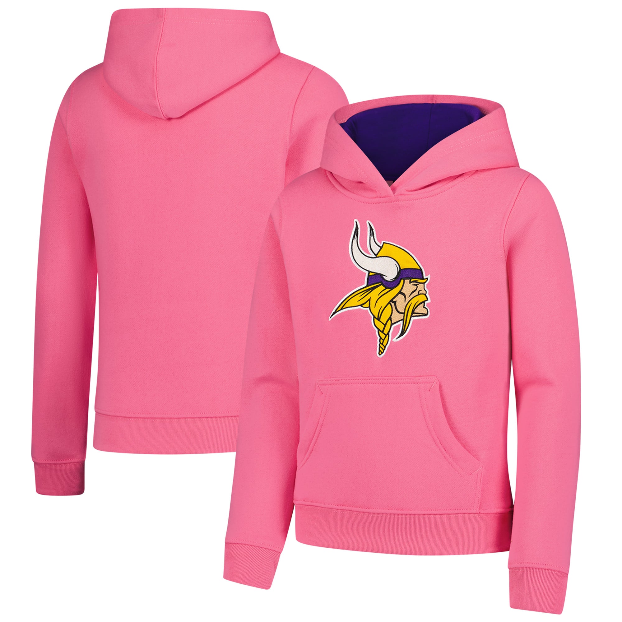 Girls Youth Pink Minnesota Vikings Prime Hoodie