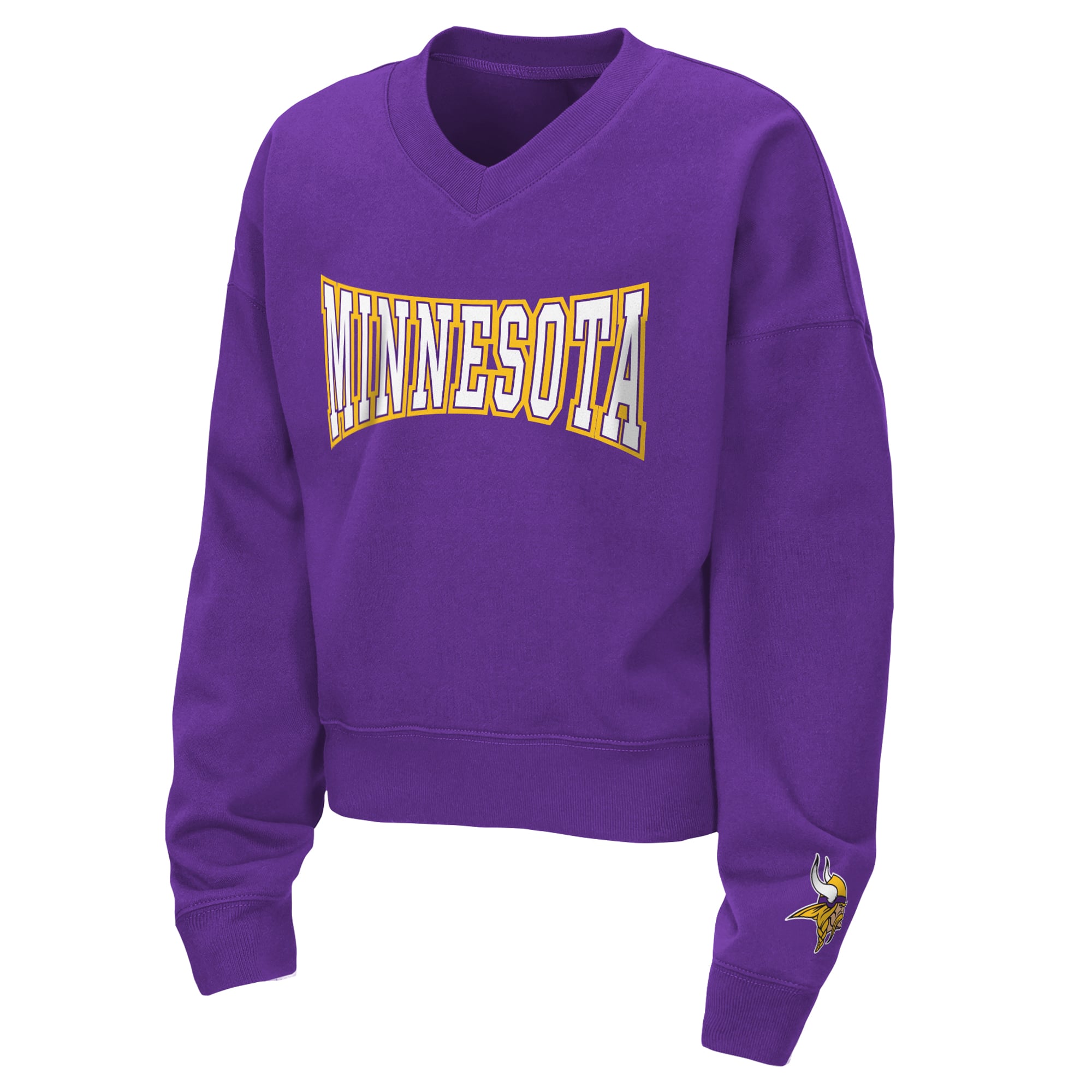 Ensemble sweat-shirt et short en polaire à col V violet Minnesota Vikings Red Zone de la marque WEAR by Erin Andrews pour jeunes filles