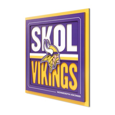 Minnesota Vikings IDNA 12" x 12" Slogan Series 3D Wall Art