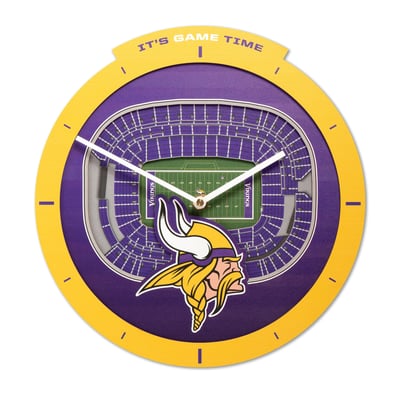 Minnesota Vikings IDNA StadiumView 3D Wall Clock